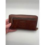Harbour 2nd Genuine Leather Brown Anchor Accent Bi Fold Wallet Women Photo 4
