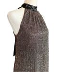 Laundry by Shelli Segal Metallic Gold & Black Satin Bow Halter Mini Dress Sz 6 Photo 5