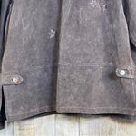 Dressed by David Dart Large Brown Embroidered 100% Genuine Leather Button Jacket Photo 9