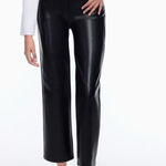 Wilfred Aritzia Melina Vegan Leather Cropped Pants Womens 16 Black High-Waisted Photo 0