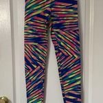 City Streets  Blue and Pink Geometric Leggings Photo 0