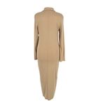 Vince Long Sleeve Polo Dress Johnny Collar Beige Pima Cotton Size Large Photo 8