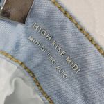 Universal Threads Universal Thread Denim Shorts Sz 6 Light Blue High Rise Midi Button Fly Fray Hem Photo 2