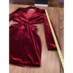 Nicholas Revolve  Gabriela Red Velvet Blazer cut out long sleeve mini Dress 10 Photo 4