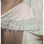 White House | Black Market  Size 4 Lace Light Teal Flare Sleeve Dress Photo 1