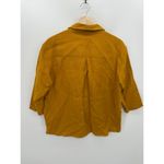 Offon Classic cut linen pocket Button Front Shirt L/XL Boxy Collar 3/4 Sleeve Yellow Size L Photo 1