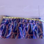 J. Crew Collection 100% Silk Dress Pants Coral Navy Floral Abstract Print Sz 2 Blue Photo 8