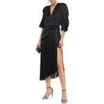 MAGDA BUTRYM Wels Black Asymmetric Layered Fringed Silk Photo 1