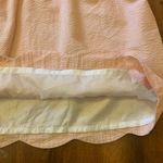 Lauren James  skirt Large Orange White Striped Seersucker scalloped mini lined Photo 2