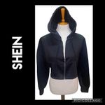 SheIn  Black Cropped Full Zip Hoodie Size X-Large-NWOT Photo 1