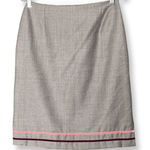 Vintage 90’s Casual Corner Wool Blend Velvet Trim Pencil Skirt Gray Size 8 Photo 0