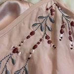 Petite Sophisticate Vintage 90s Silk Pink embroidered beaded Cami Top Photo 3