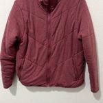 Three Dots [] Red Quilted Knit Fleece Mock Neck Full Zip Jacket Size Medium M Photo 9
