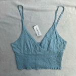Me to We  Echo Park Tank Top in Light Blue Size Large Smocked Spaghetti Straps Photo 0