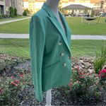 Veronica Beard  Long Sleeve Emsley Cotton And Linen JacketIn Agate Green Photo 5