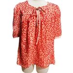 Modcloth Confetti Confection Tie-Neck Blouse Pink/Red Size 1X Photo 3