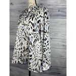 Chico's  0 Button Down Tunic Women S Hi Low Flutter Hem Long Sleeve Crinkle NWT Photo 3