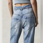 We The Free NWOT, Noah Foldover Harem Jeans Railroad Stripes Pleating Photo 1