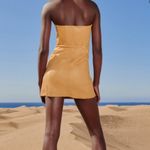 ZARA  Tan Mustard Faux Leather Cocktail Dress size M Photo 1