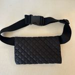 Quilted Black Belt Bag with Rose Gold Zipper Photo 1