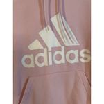 Adidas  Pink Long Sleeve Cotton Hooded Casual Pullover Sweatshirt Women Sz S Photo 5