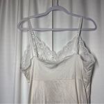 Vintage Women Slip Dress 38 Medium White Satin Lace Made In USA Indie Sleaze Photo 5