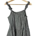 Madewell Ruffle Strap Cami Black & White Gingham Plaid Tank Top 4 Photo 4