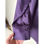 Coldwater Creek  Womens XL Button Up Shirt Purple No Iron 100% Cotton Long Sleeve Photo 2