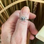 Skull Top Grade Crystal Rhodium Brass Ring Size 8 Silver Photo 0