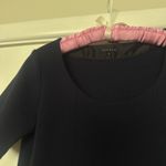 Theory Vintage S Nocturne Navy Wool Blend Short Sleeve Sweater Tunic w Pockets Photo 9