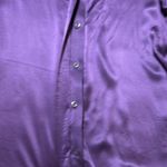 12 Large women's Vintage 100% Silk purple satin tunic button up Sheri Photo 4