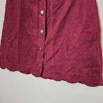 Xhilaration  Skirt Burgundy Red Suede Buttons Front Scallop Hem Mini Casual Photo 2