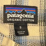 Patagonia ‎ Women's Organic Cotton Flannel Shirt Plaid Blue Beige Button Front S Photo 3