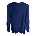 Stylus Navy Blue Crewneck Textured‎ Knit Pullover Sweater Women's Size XL Photo 2