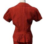 Cache  Rust 100% Raw Silk Removable Self Belt Crop Pant New NWT Linen Feel $108 Photo 11