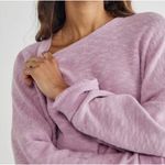 Free People  Sweater Womens X Small Pink Purple Come Again Tee Oversized Knit Photo 4