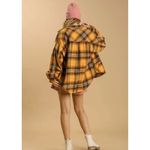 NWT UMGEE USA Women's Oversized Plaid Flannel Shirt Jacket Mustard Yellow M Size M Photo 2