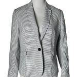 Reiss Monochrome Minimalist Blazer Women Size L One Button Suit Jacket Office Photo 0
