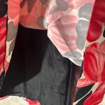 Milly  Red and Black Floral A-Line Skirt Photo 1