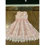 Foxiedox  juliet V Neck Sleeveless Lace Trim Fairycore Mini Swing Dress Pink M Photo 8