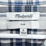 Madewell Slim Ex-Boyfriend Blue Cream Plaid Button Down Shirt Size M Casual Photo 1