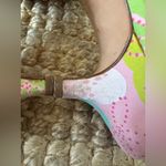 Lilly Pulitzer Vibrant Pink and Green Kitten Heel Slingback Sandals size 10 Photo 5