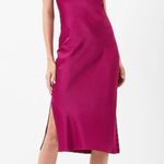 EXPRESS Satin Cowl Neck Midi Slip Dress Photo 0