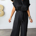 Steve Madden Black Button-Up Jumpsuit Photo 0