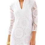 Lilly Pulitzer White Lace Midi Dress Photo 0