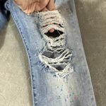 Judy Blue Jeans Womens 14 Distressed Boyfriend Fit Paint Splatter Stretch Unique Photo 4