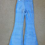 Aerie NWT Groove-On Velour High Waisted Flare Pants Blue Lion Womens Size S Photo 3
