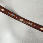 REI Beaded Leather Belt 30 Brown Colorful Stitched Western Southwest *No Buckle Photo 5