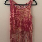 Pink Acid Wash Tie Dye Tank Top Fringe Photo 3