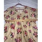 Haptics Size OS Tunic Top Dress Beach Cover Floral Pink Beige Pockets Baby Doll Photo 4